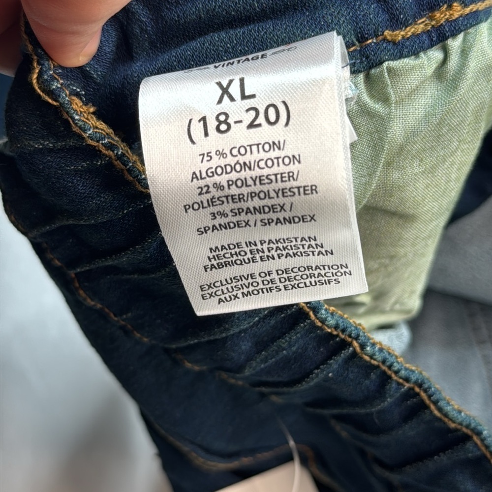 Girls weatherproof vintage pull on denim jeans size XL 16 18 dark wash blue - Picture 9 of 11